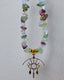 Natural Fluorite and Opalite adorned with Evil Eye Pendant