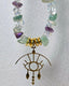 Natural Fluorite and Opalite adorned with Evil Eye Pendant