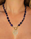 An elegant necklace made of Natural Amethyst with a Real 18K Gold Plated Pendant