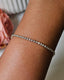 Half Tennis Zircon, Half Stainless Steel Paper Clip Chain Bracelet - White