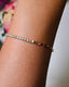 Half Tennis Zircon, Half Stainless Steel Paper Clip Chain Bracelet - White