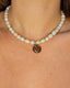 Natural Cultured Freshwater Pearls with Red Rainbow Jasper Heart Pendant