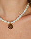 Natural Cultured Freshwater Pearls with Red Rainbow Jasper Heart Pendant