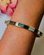 Water Resistant Bangle (Green Zircon square)